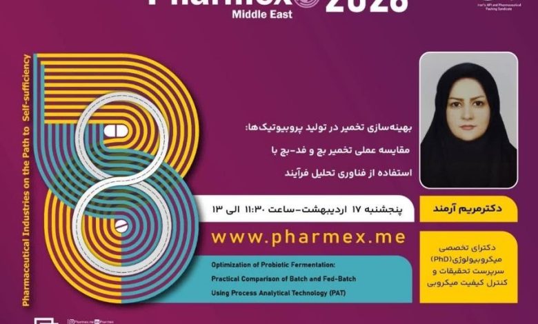 برگزاری کارگاه آموزشی : بهینه سازی تخمیر در تولید پروبیوتیک ها: مقایسه عملی تخمیر بچ و فد-بچ با استفاده از فناوری تحلیل فرآیند